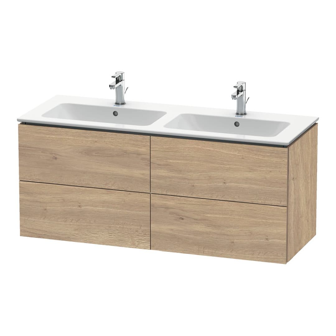 Duravit L-Cube – Έπιπλο Νιπτήρα – 1290 mm, 4 συρτάρια – Marbled Oak Matt, Decor (LC625905555)