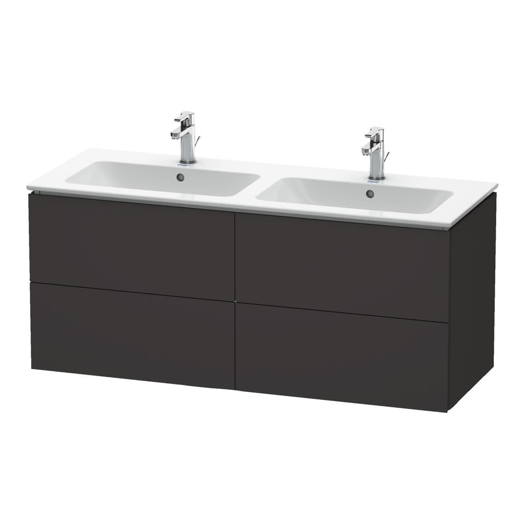 Duravit L-Cube – Έπιπλο Νιπτήρα – 1290 mm, 4 συρτάρια – Graphite Super Matt, Decor (LC625908080)