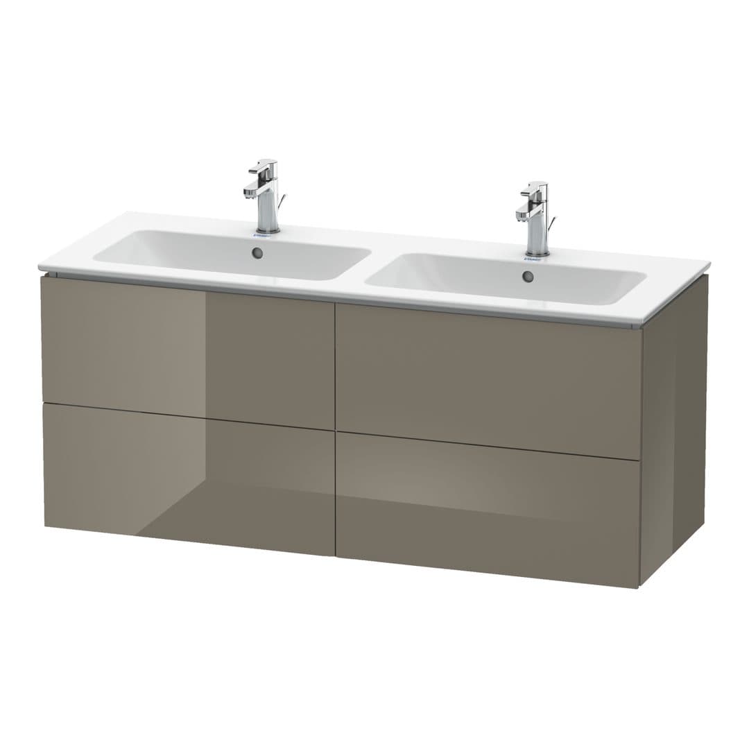 Duravit L-Cube – Έπιπλο Νιπτήρα – 1290 mm, 4 συρτάρια – Flannel Grey High Gloss, Lacquer (LC625908989)