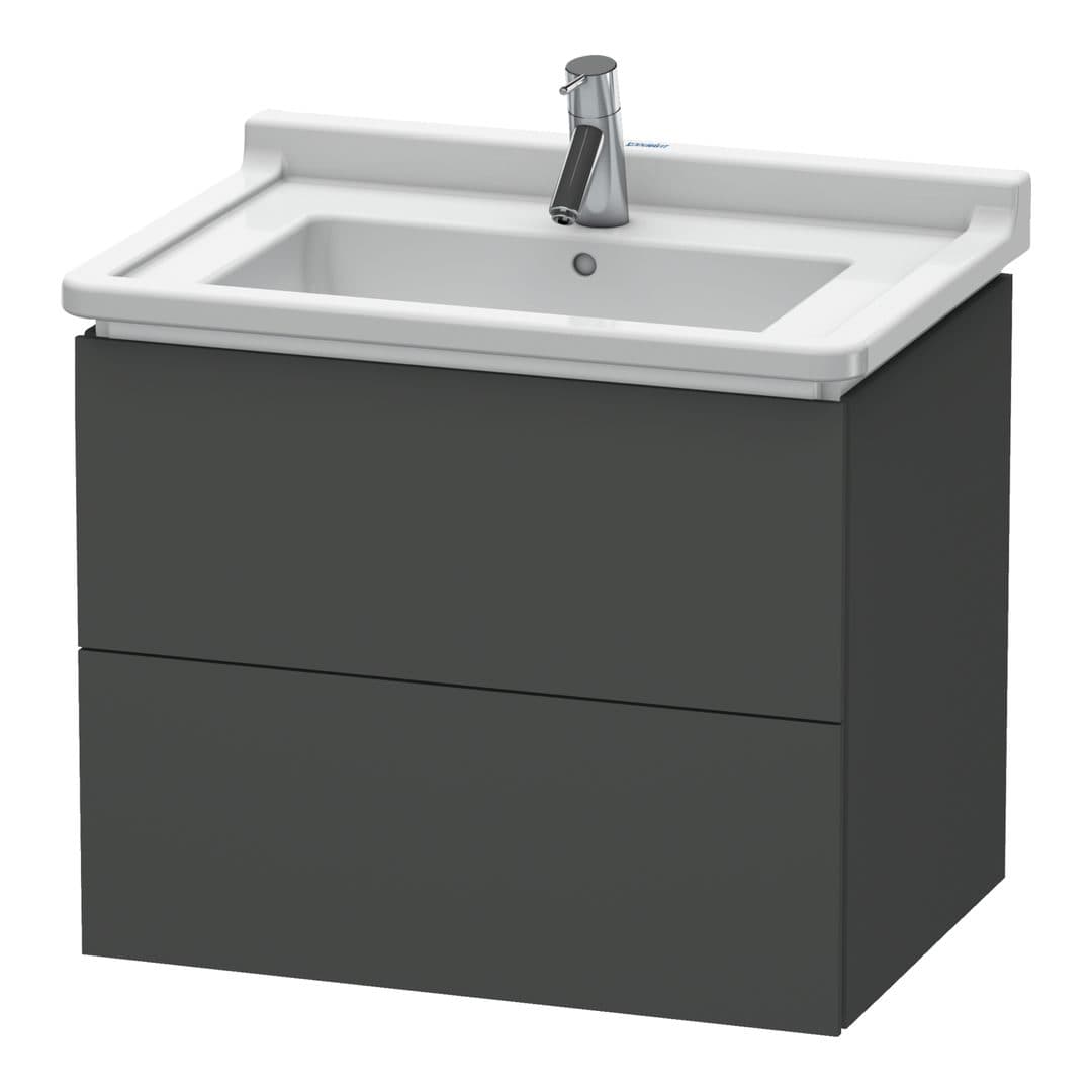 Duravit L-Cube – Έπιπλο Νιπτήρα – 670 mm, 2 συρτάρια, νιπτήρας κέντρο – Graphite Matt, Decor (LC626404949)