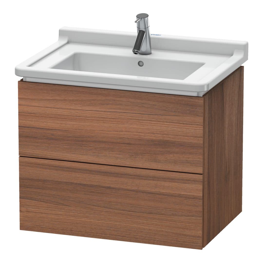 Duravit L-Cube – Έπιπλο Νιπτήρα – 670 mm, 2 συρτάρια, νιπτήρας κέντρο – Walnut Matt, Decor (LC626407979)