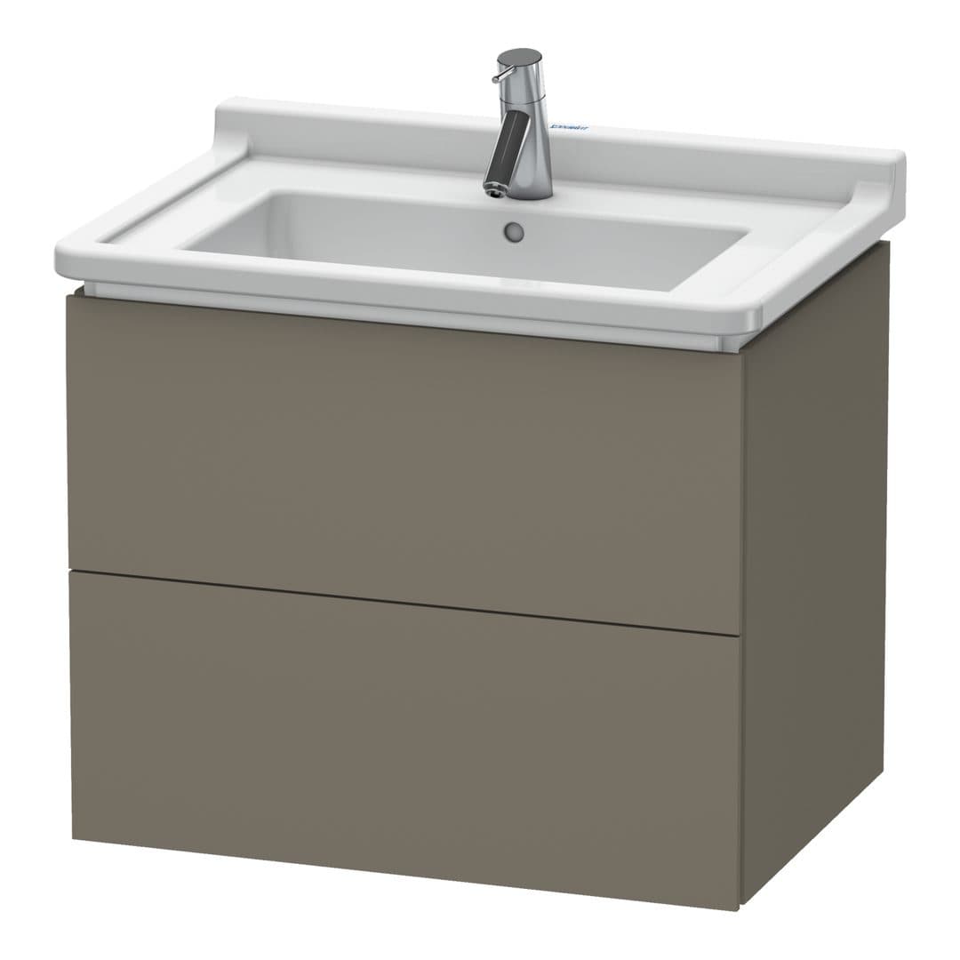 Duravit L-Cube – Έπιπλο Νιπτήρα – 670 mm, 2 συρτάρια, νιπτήρας κέντρο – Flannel Grey Satin Matt, Lacquer (LC626409090)