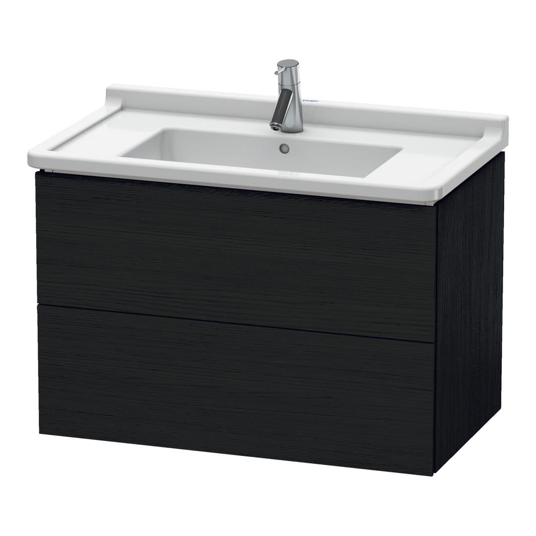 Duravit L-Cube – Έπιπλο Νιπτήρα – 820 mm, 2 συρτάρια, νιπτήρας κέντρο, 820 x 469 x 558 mm – Black oak Matt, Decor (LC626501616)