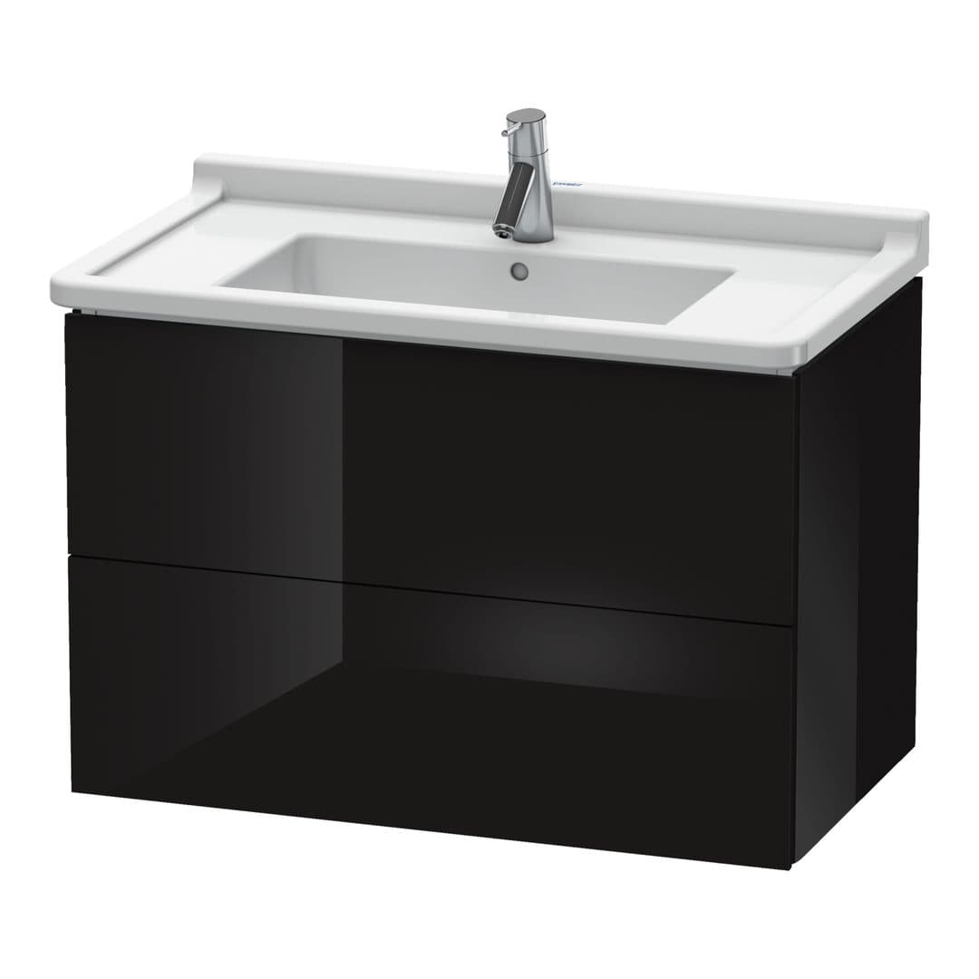 Duravit L-Cube – Έπιπλο Νιπτήρα – 820 mm, 2 συρτάρια, νιπτήρας κέντρο, 820 x 469 x 558 mm – Black High Gloss, Lacquer (LC626504040)