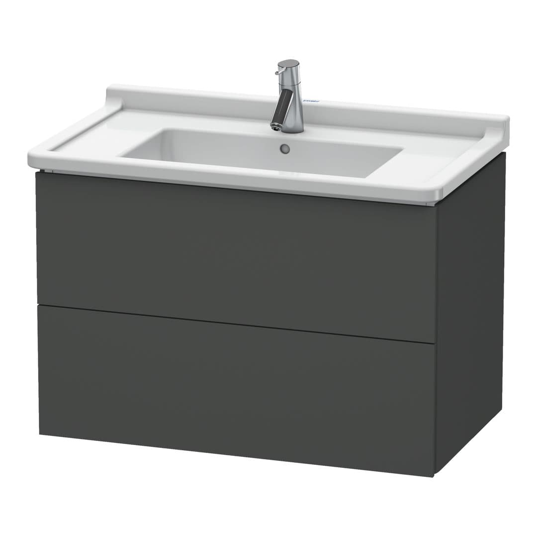 Duravit L-Cube – Έπιπλο Νιπτήρα – 820 mm, 2 συρτάρια, νιπτήρας κέντρο, 820 x 469 x 558 mm – Graphite Matt, Decor (LC626504949)
