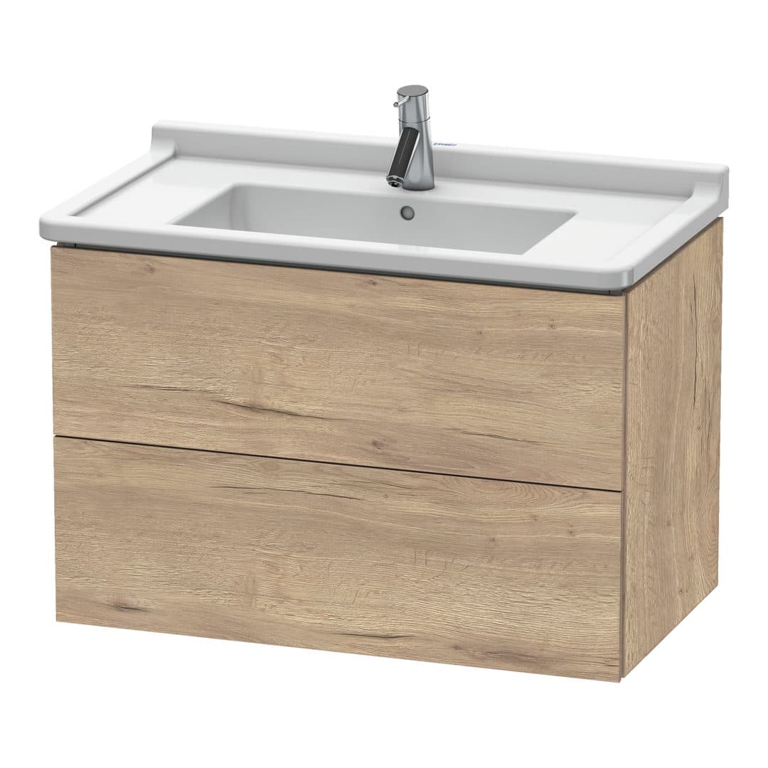 Duravit L-Cube – Έπιπλο Νιπτήρα – 820 mm, 2 συρτάρια, νιπτήρας κέντρο, 820 x 469 x 558 mm – Marbled Oak Matt, Decor (LC626505555)