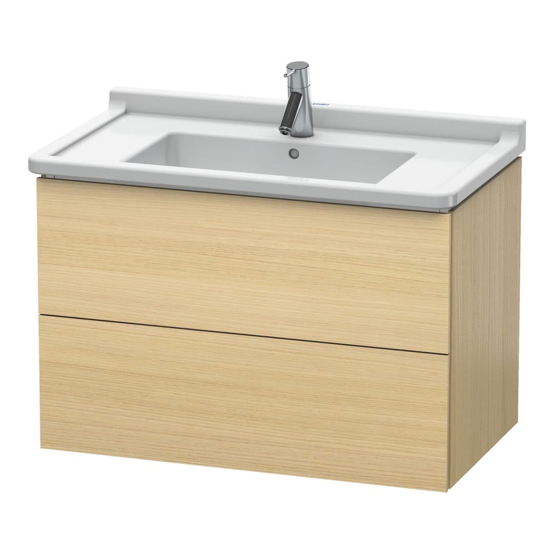 Duravit L-Cube – Έπιπλο Νιπτήρα – 820 mm, 2 συρτάρια, νιπτήρας κέντρο, 820 x 469 x 558 mm – Mediterranean oak Matt, Real wood veneer (LC626507171)