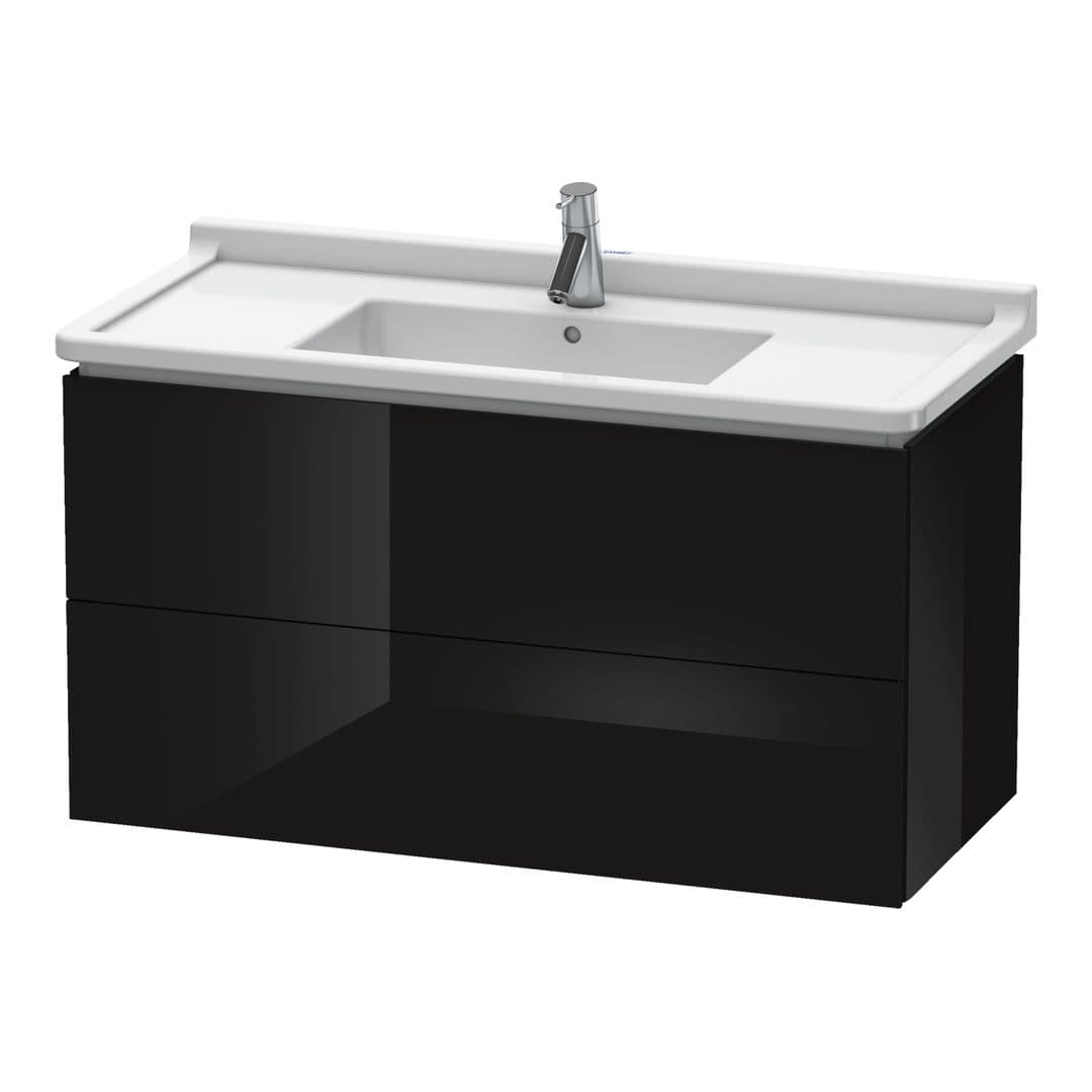 Duravit L-Cube – Έπιπλο Νιπτήρα – 1020 mm, 2 συρτάρια, νιπτήρας κέντρο, 1020 x 469 x 558 mm – Black High Gloss, Lacquer (LC626604040)