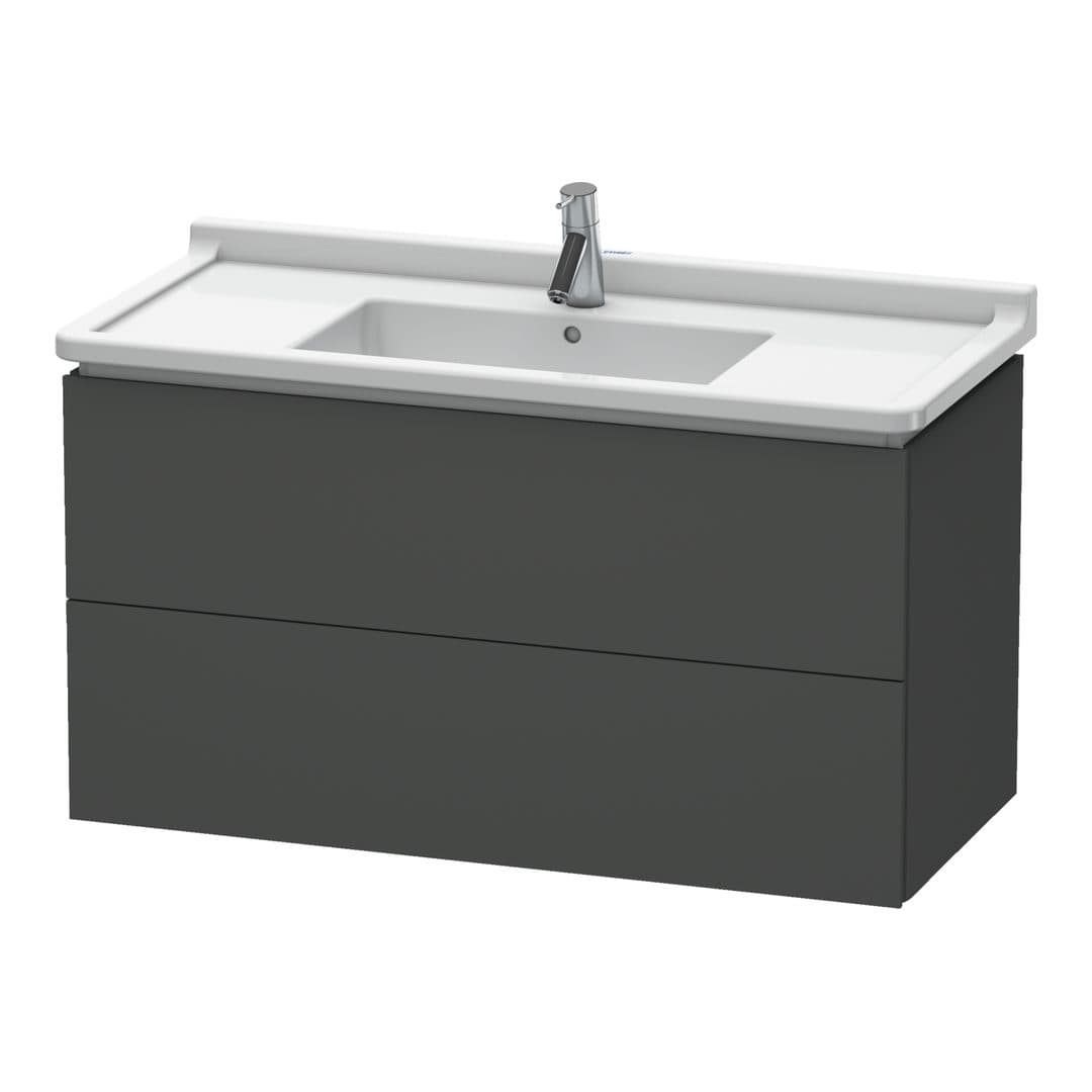 Duravit L-Cube – Έπιπλο Νιπτήρα – 1020 mm, 2 συρτάρια, νιπτήρας κέντρο, 1020 x 469 x 558 mm – Graphite Matt, Decor (LC626604949)
