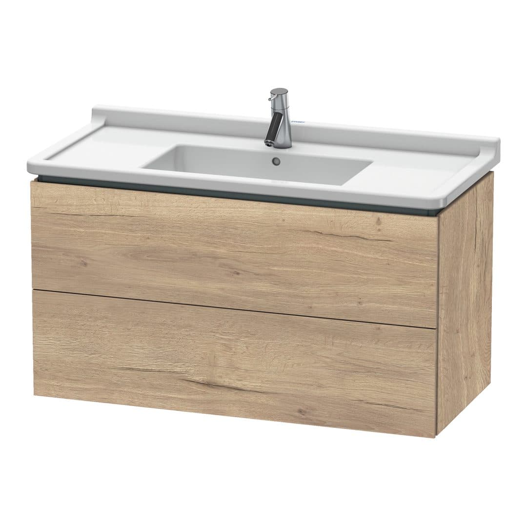 Duravit L-Cube – Έπιπλο Νιπτήρα – 1020 mm, 2 συρτάρια, νιπτήρας κέντρο, 1020 x 469 x 558 mm – Marbled Oak Matt, Decor (LC626605555)