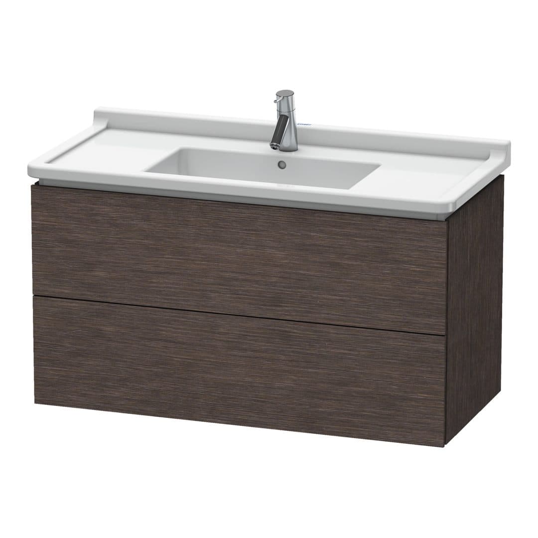 Duravit L-Cube – Έπιπλο Νιπτήρα – 1020 mm, 2 συρτάρια, νιπτήρας κέντρο, 1020 x 469 x 558 mm – Brushed dark oak Matt, Real wood veneer (LC626607272)