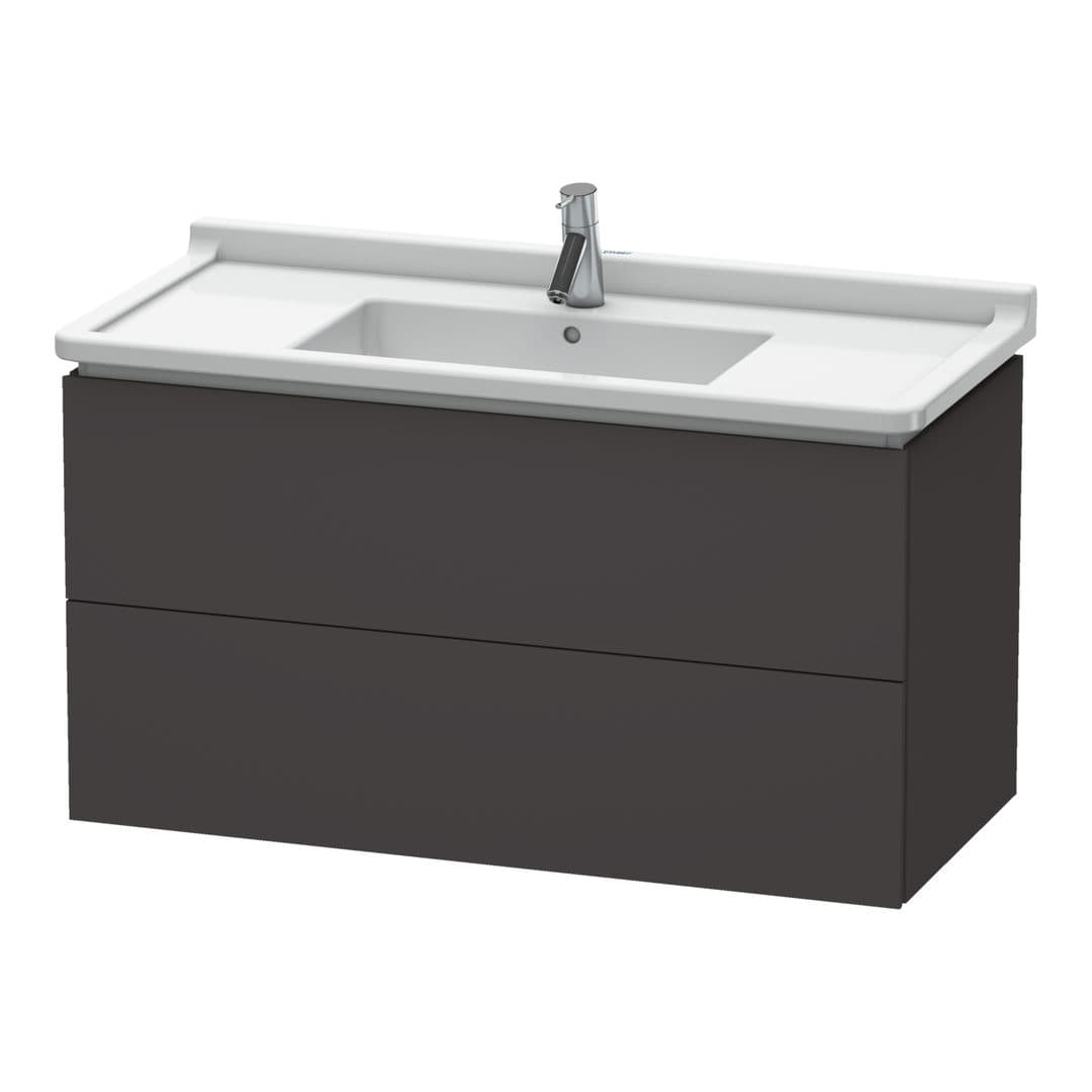 Duravit L-Cube – Έπιπλο Νιπτήρα – 1020 mm, 2 συρτάρια, νιπτήρας κέντρο, 1020 x 469 x 558 mm – Graphite Super Matt, Decor (LC626608080)