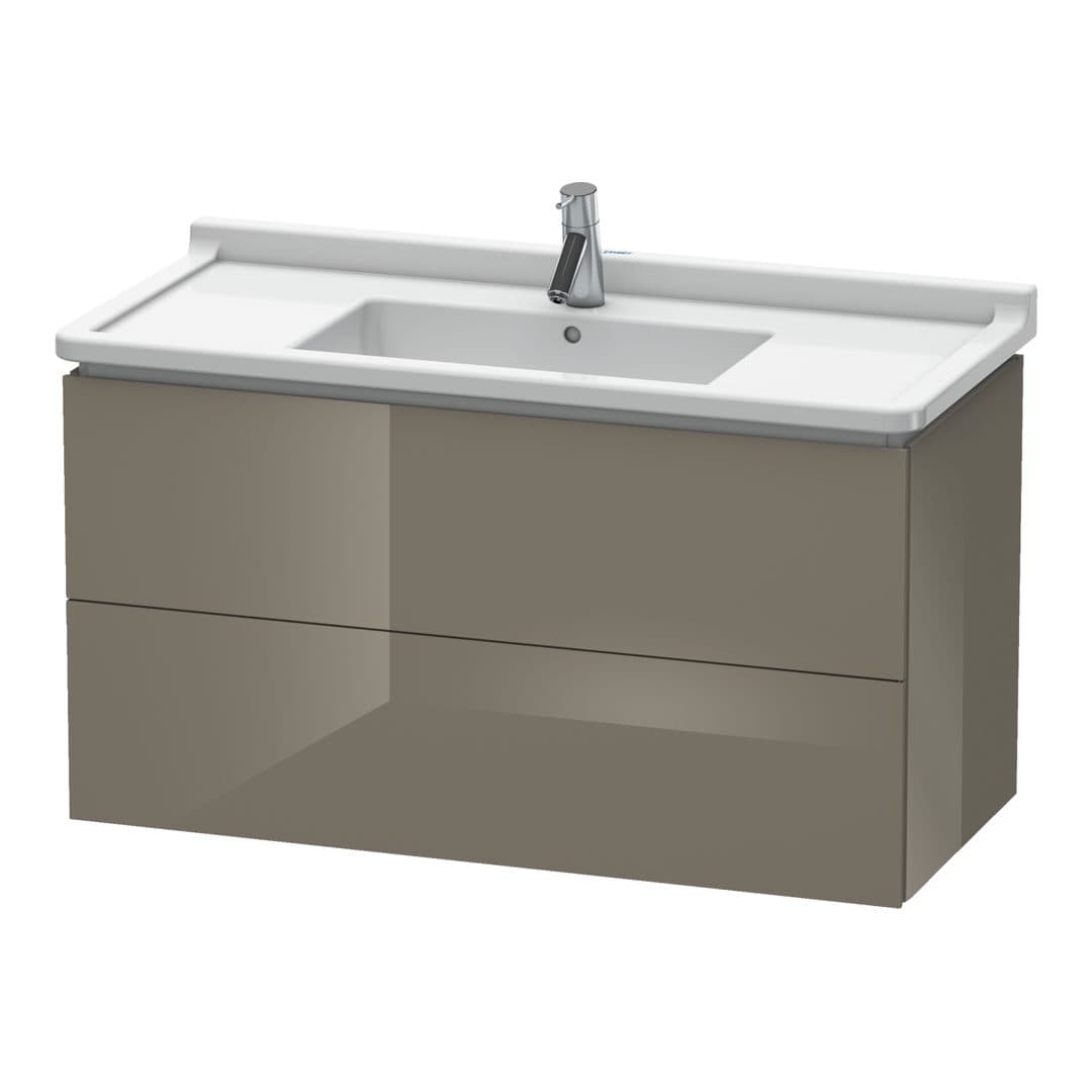 Duravit L-Cube – Έπιπλο Νιπτήρα – 1020 mm, 2 συρτάρια, νιπτήρας κέντρο, 1020 x 469 x 558 mm – Flannel Grey High Gloss, Lacquer (LC626608989)