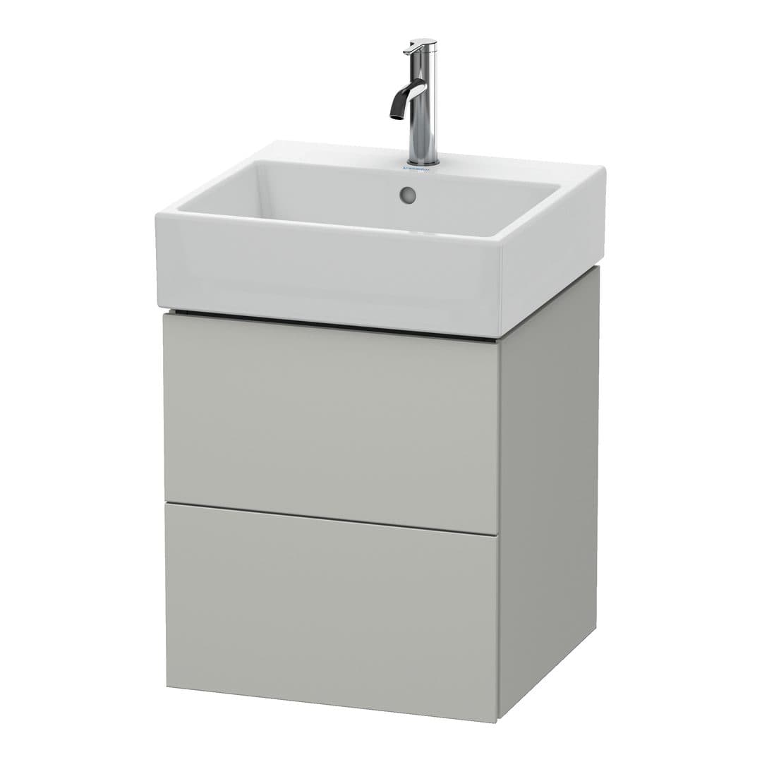 Duravit L-Cube – Έπιπλο Νιπτήρα – 484 mm, 2 συρτάρια, νιπτήρας κέντρο – Concrete grey Matt, Decor (LC627400707)