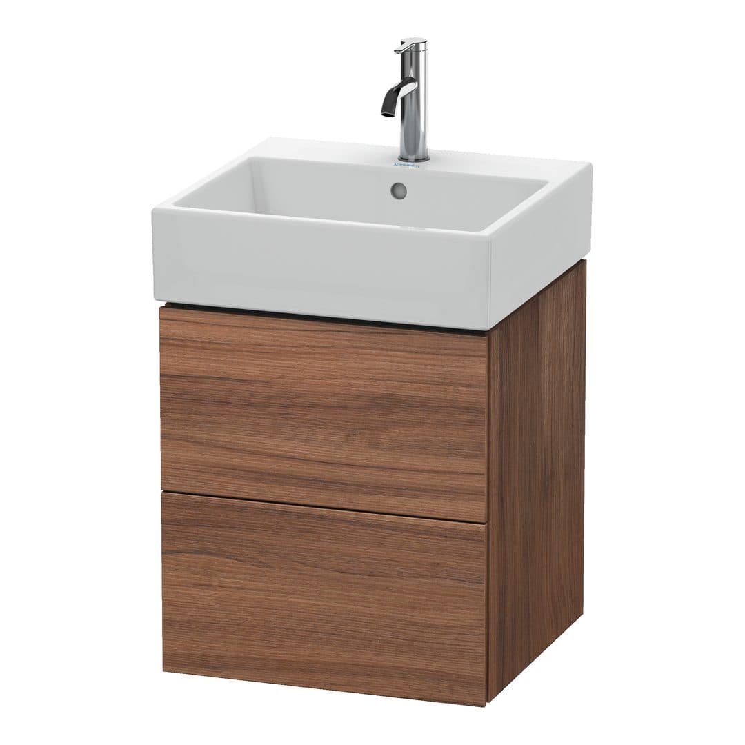 Duravit L-Cube – Έπιπλο Νιπτήρα – 484 mm, 2 συρτάρια, νιπτήρας κέντρο – Walnut Matt, Decor (LC627407979)