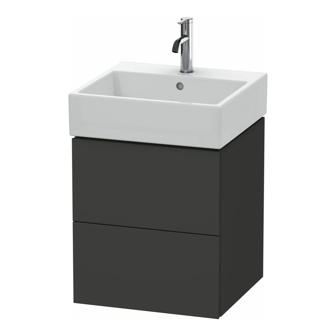 Duravit L-Cube – Έπιπλο Νιπτήρα – 484 mm, 2 συρτάρια, νιπτήρας κέντρο – Graphite Super Matt, Decor (LC627408080)