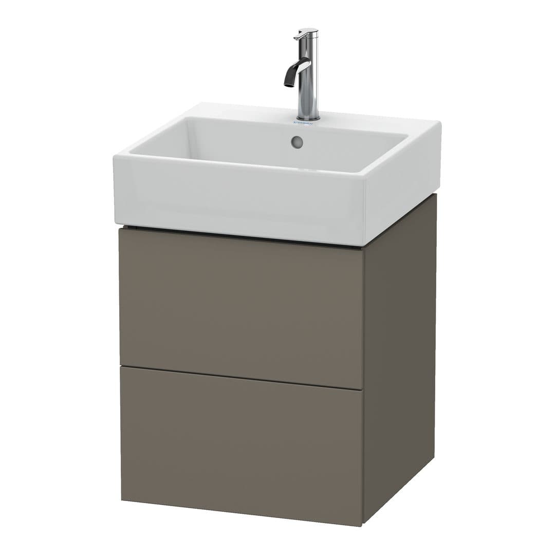 Duravit L-Cube – Έπιπλο Νιπτήρα – 484 mm, 2 συρτάρια, νιπτήρας κέντρο – Flannel Grey Satin Matt, Lacquer (LC627409090)