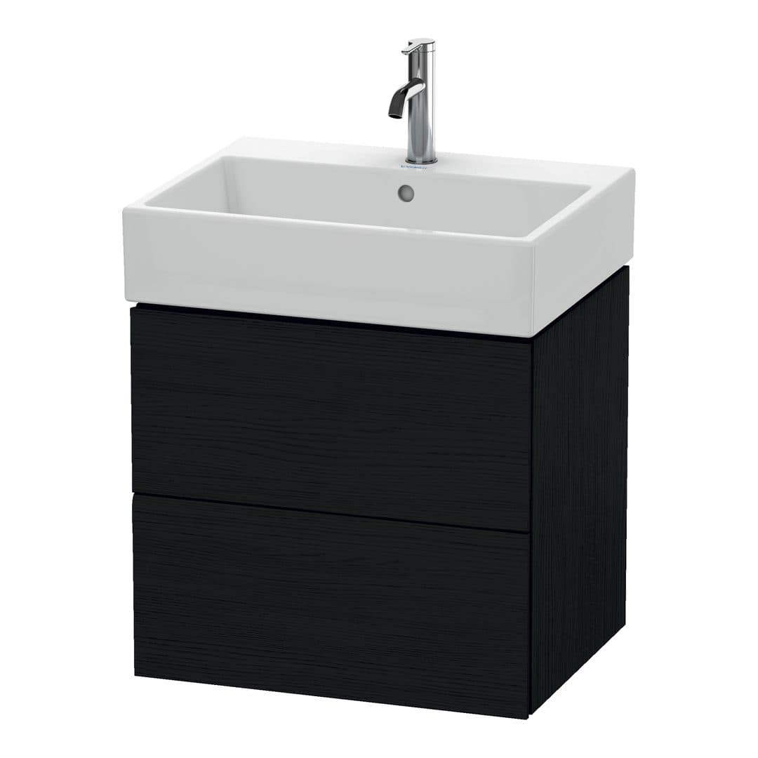 Duravit L-Cube – Έπιπλο Νιπτήρα – 584 mm, 2 συρτάρια, νιπτήρας κέντρο – Black oak Matt, Decor (LC627501616)