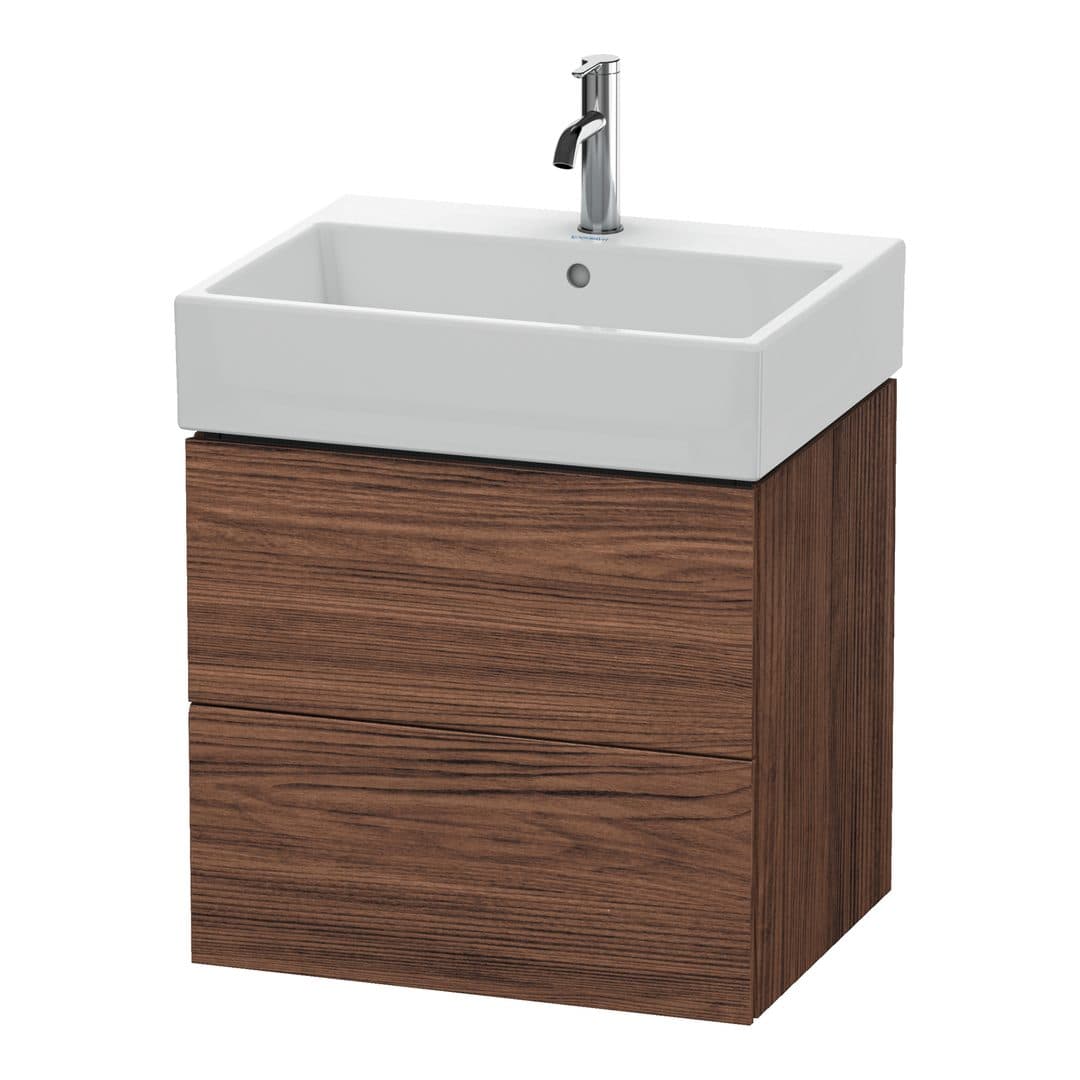 Duravit L-Cube – Έπιπλο Νιπτήρα – 584 mm, 2 συρτάρια, νιπτήρας κέντρο – Walnut dark Matt, Decor (LC627502121)