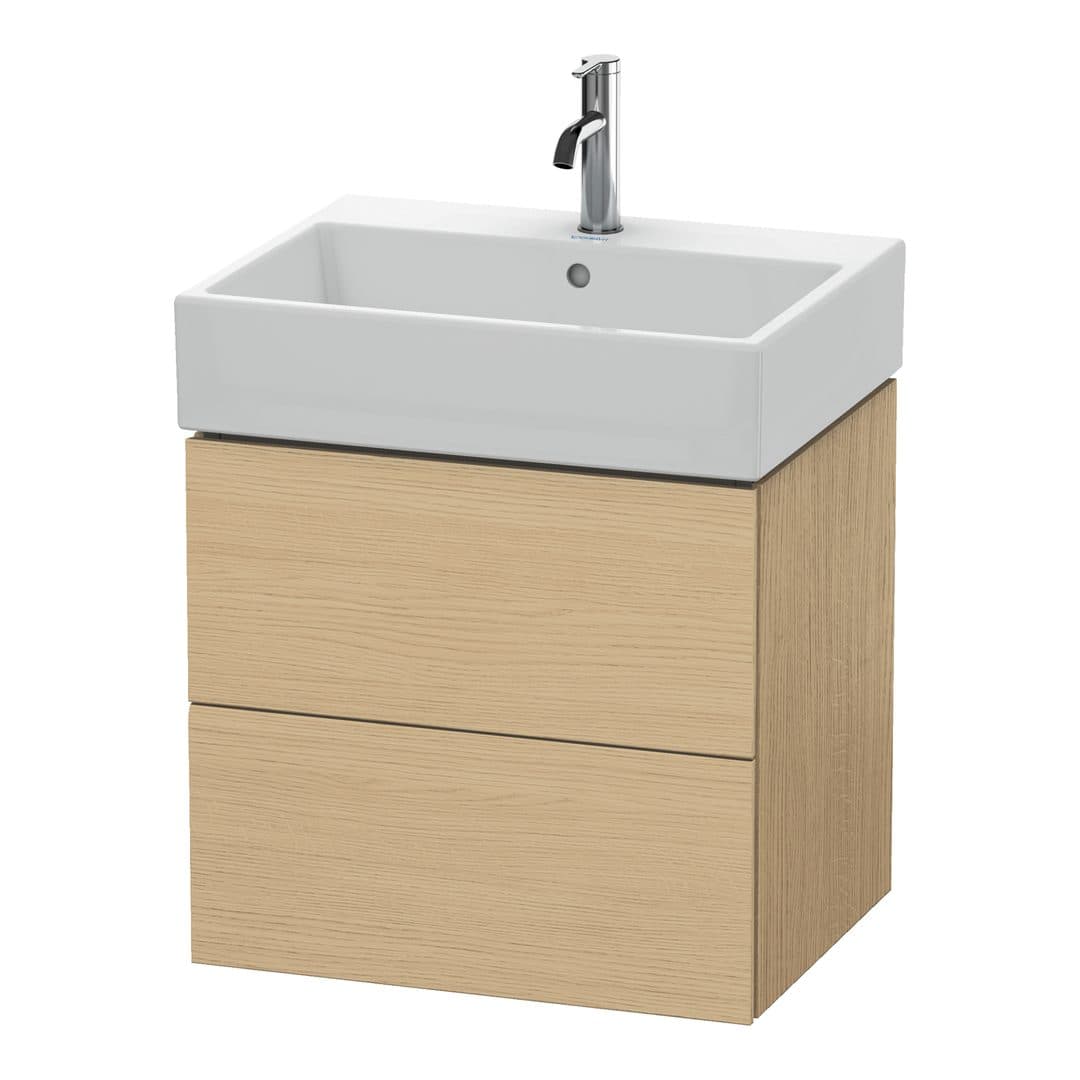 Duravit L-Cube – Έπιπλο Νιπτήρα – 584 mm, 2 συρτάρια, νιπτήρας κέντρο – Natural oak, Decor (LC627503030)