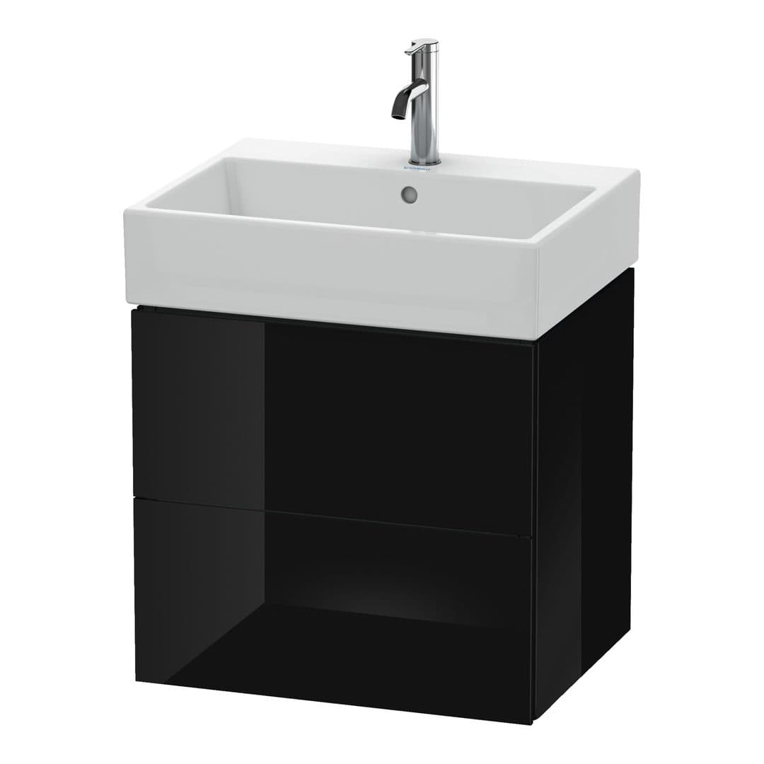 Duravit L-Cube – Έπιπλο Νιπτήρα – 584 mm, 2 συρτάρια, νιπτήρας κέντρο – Black High Gloss, Lacquer (LC627504040)
