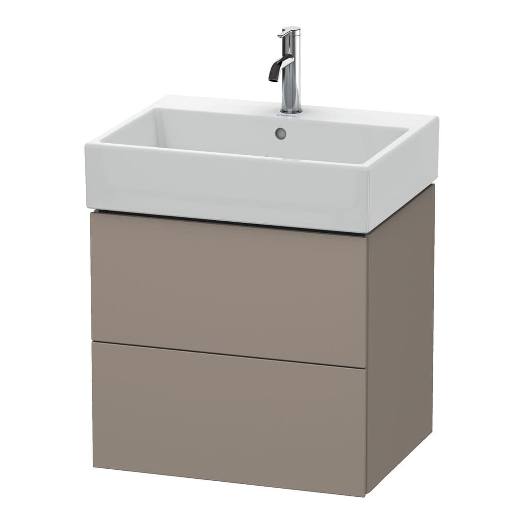 Duravit L-Cube – Έπιπλο Νιπτήρα – 584 mm, 2 συρτάρια, νιπτήρας κέντρο – Basalte Matt, Decor (LC627504343)