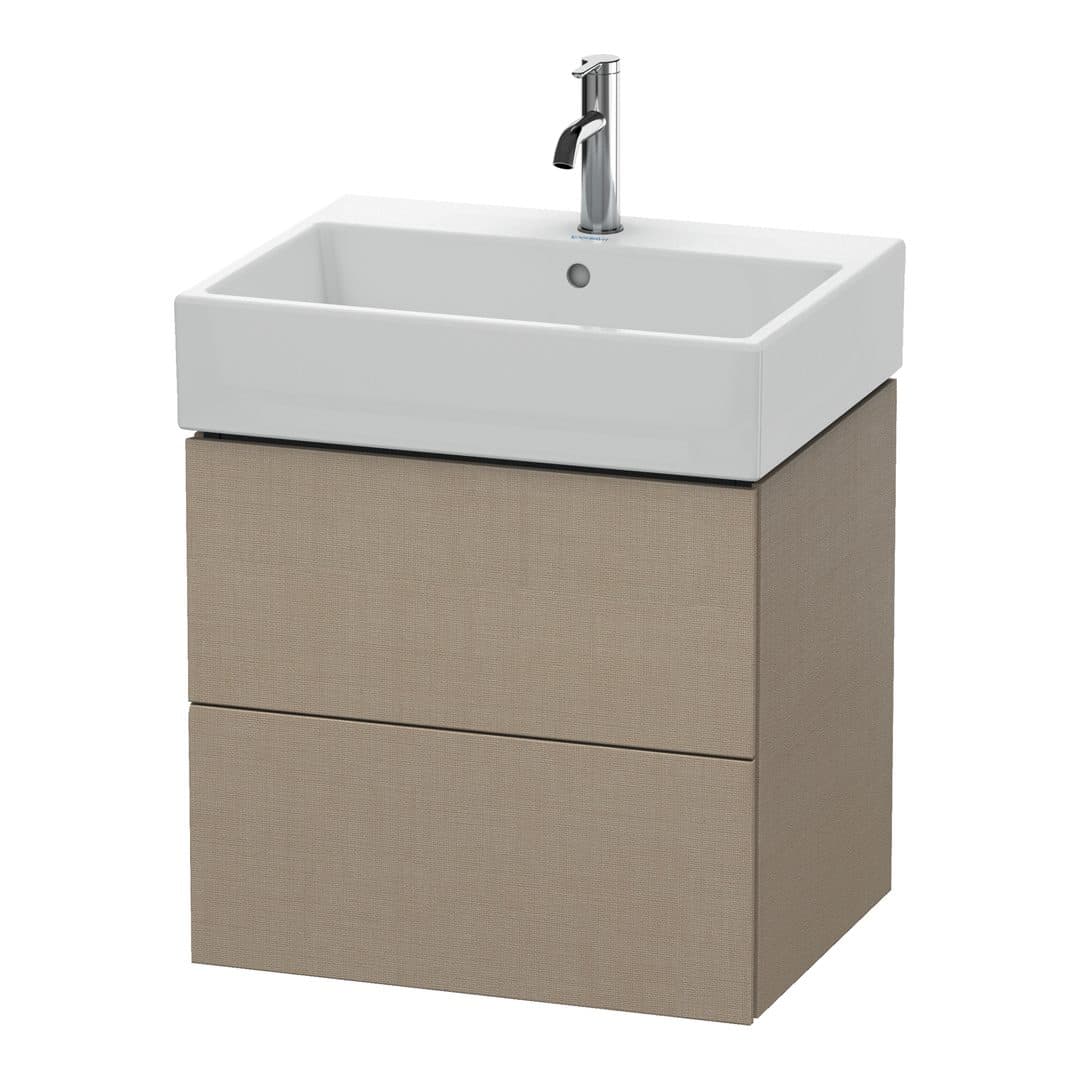 Duravit L-Cube – Έπιπλο Νιπτήρα – 584 mm, 2 συρτάρια, νιπτήρας κέντρο – Linen Matt, Decor (LC627507575)
