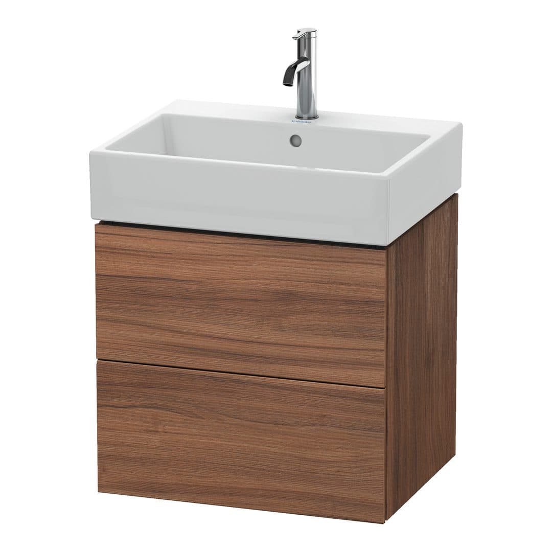 Duravit L-Cube – Έπιπλο Νιπτήρα – 584 mm, 2 συρτάρια, νιπτήρας κέντρο – Walnut Matt, Decor (LC627507979)