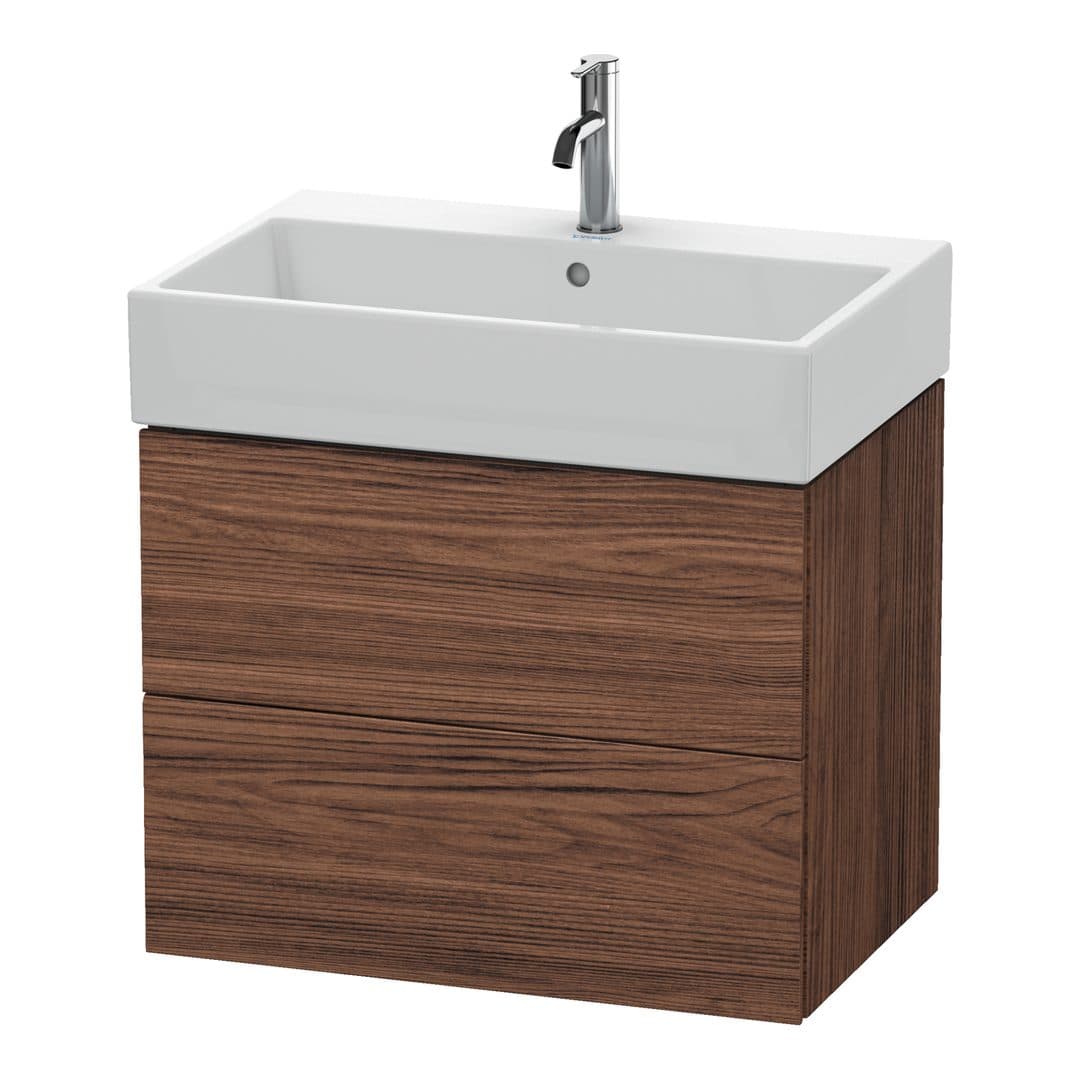 Duravit L-Cube – Έπιπλο Νιπτήρα – 684 mm, 2 συρτάρια, νιπτήρας κέντρο – Walnut dark Matt, Decor (LC627602121)