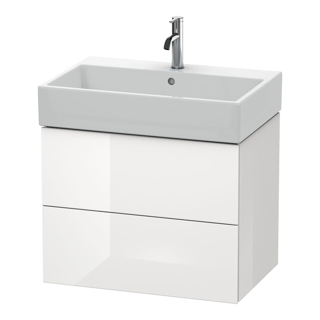 Duravit L-Cube – Έπιπλο Νιπτήρα – 684 mm, 2 συρτάρια, νιπτήρας κέντρο – White High Gloss, Decor (LC627602222)
