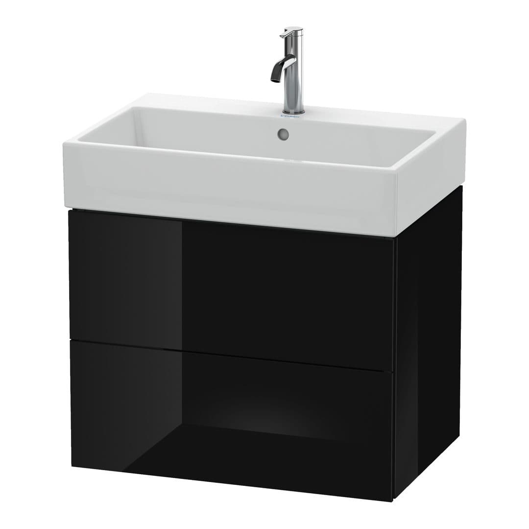 Duravit L-Cube – Έπιπλο Νιπτήρα – 684 mm, 2 συρτάρια, νιπτήρας κέντρο – Black High Gloss, Lacquer (LC627604040)