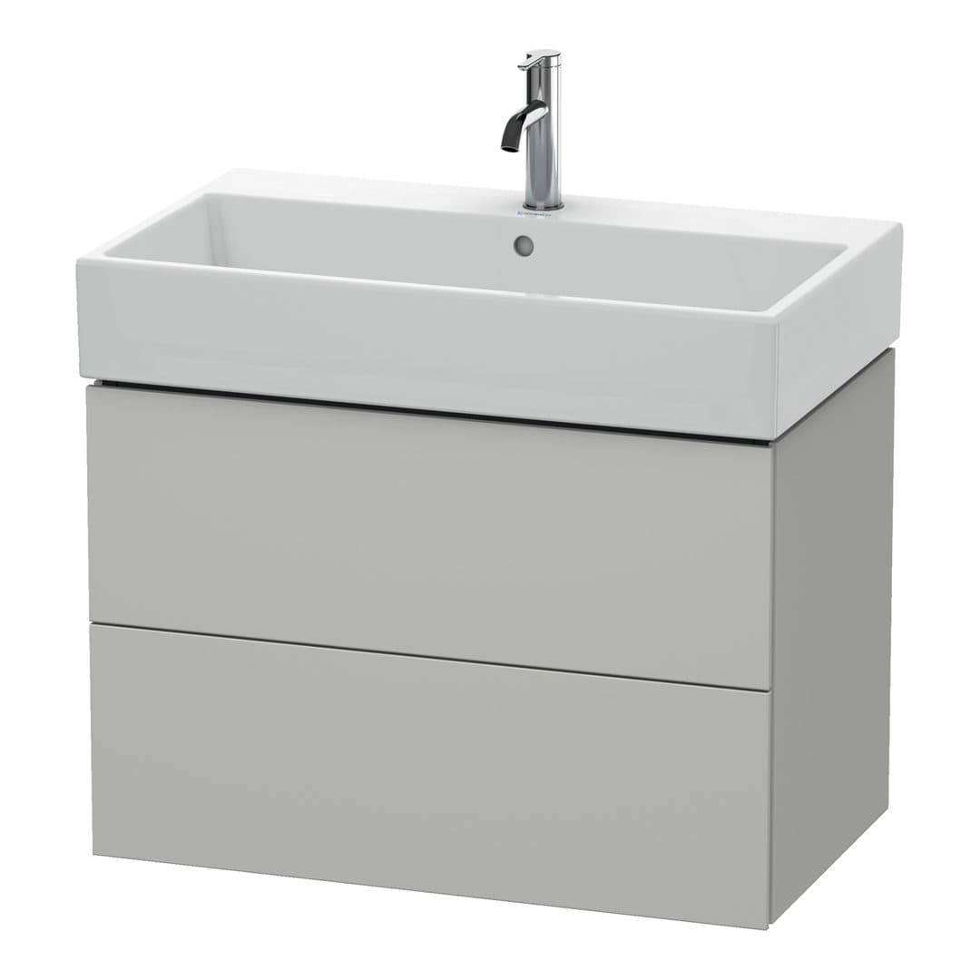 Duravit L-Cube – Έπιπλο Νιπτήρα – 784 mm, 2 συρτάρια, νιπτήρας κέντρο – Concrete grey Matt, Decor (LC627700707)