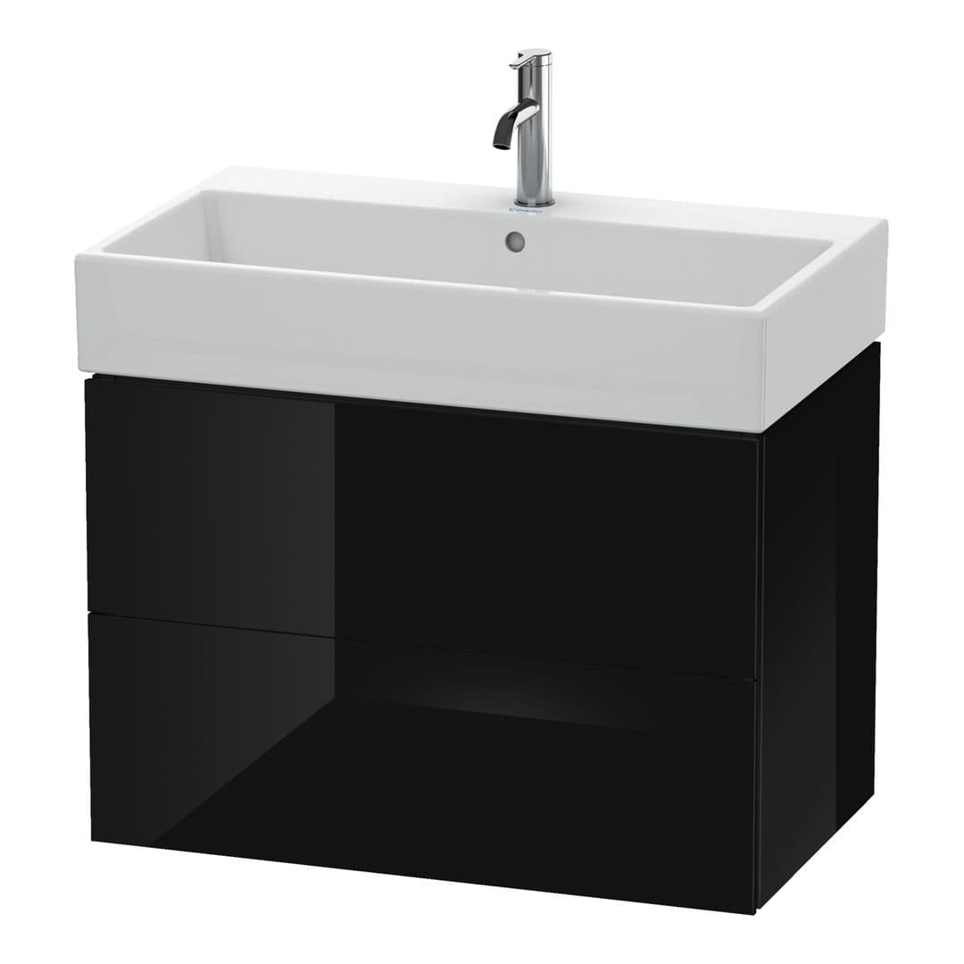 Duravit L-Cube – Έπιπλο Νιπτήρα – 784 mm, 2 συρτάρια, νιπτήρας κέντρο – Black High Gloss, Lacquer (LC627704040)