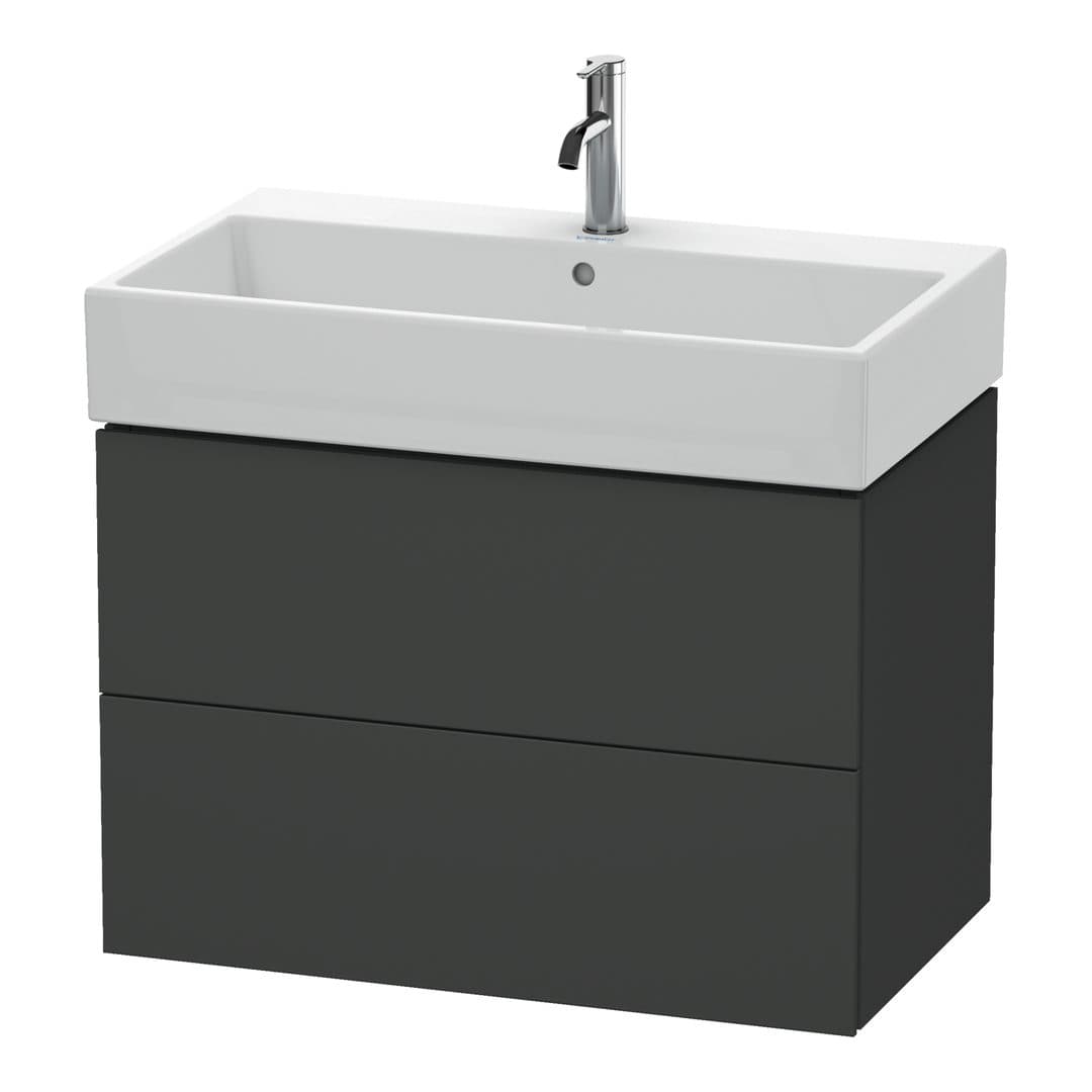Duravit L-Cube – Έπιπλο Νιπτήρα – 784 mm, 2 συρτάρια, νιπτήρας κέντρο – Graphite Matt, Decor (LC627704949)