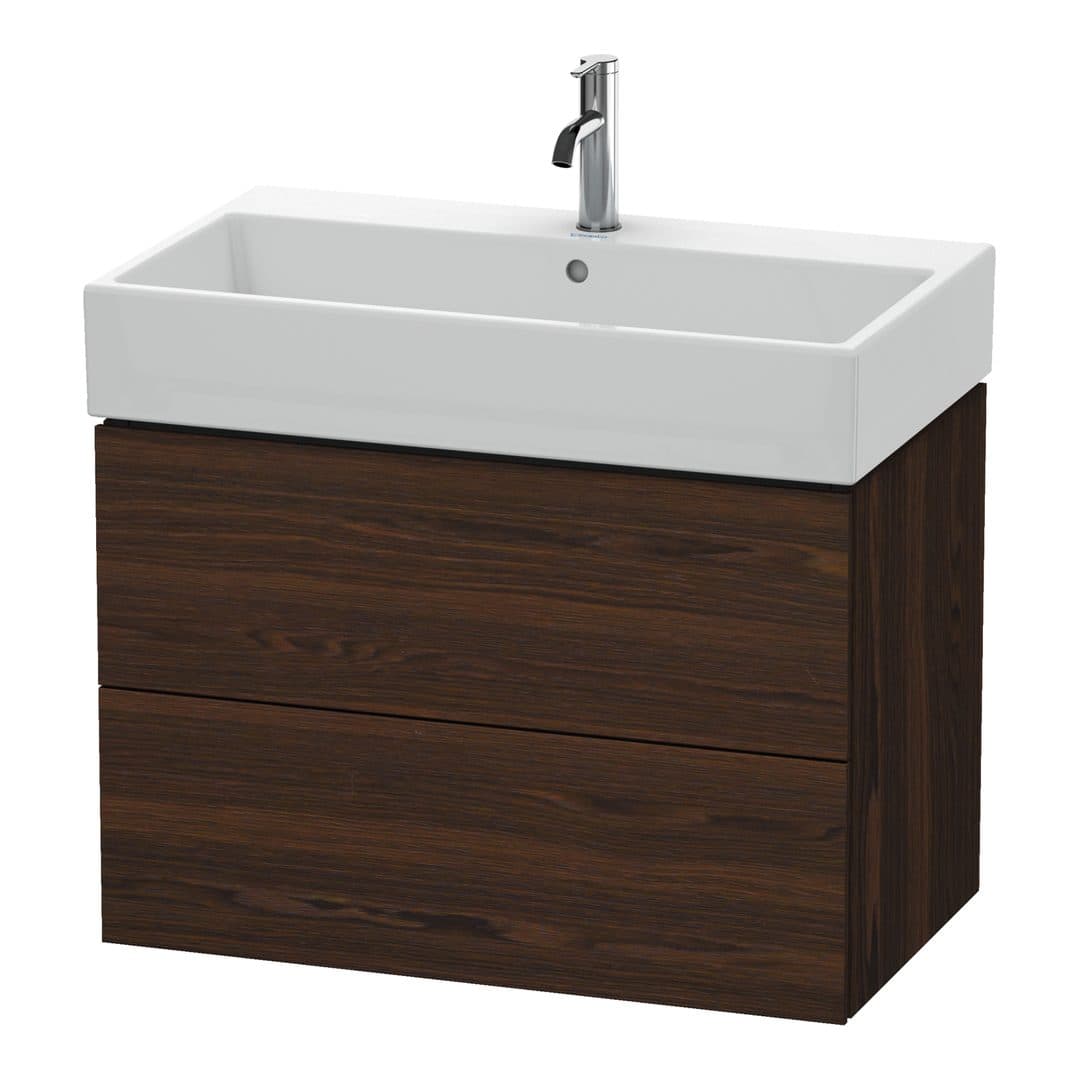 Duravit L-Cube – Έπιπλο Νιπτήρα – 784 mm, 2 συρτάρια, νιπτήρας κέντρο – Brushed walnut Matt, Real wood veneer (LC627706969)