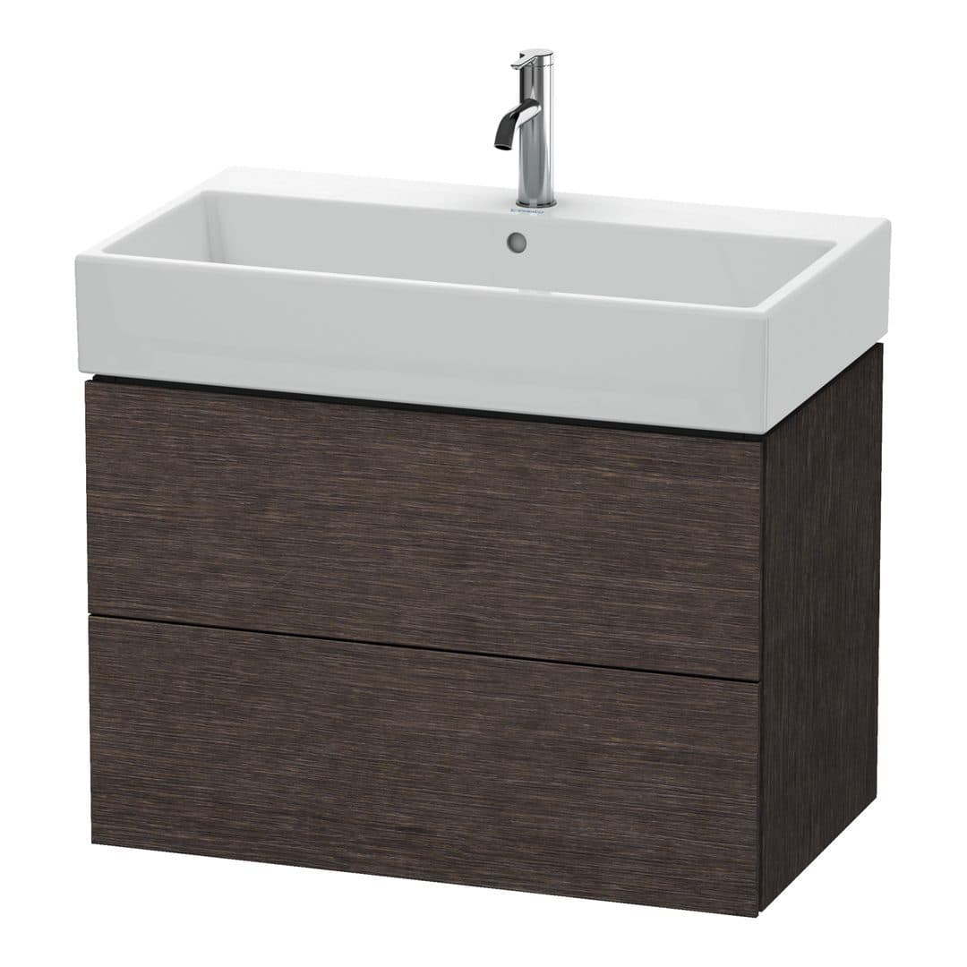 Duravit L-Cube – Έπιπλο Νιπτήρα – 784 mm, 2 συρτάρια, νιπτήρας κέντρο – Brushed dark oak Matt, Real wood veneer (LC627707272)