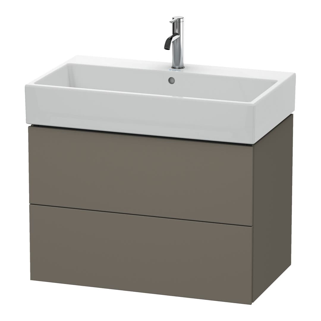Duravit L-Cube – Έπιπλο Νιπτήρα – 784 mm, 2 συρτάρια, νιπτήρας κέντρο – Flannel Grey Satin Matt, Lacquer (LC627709090)