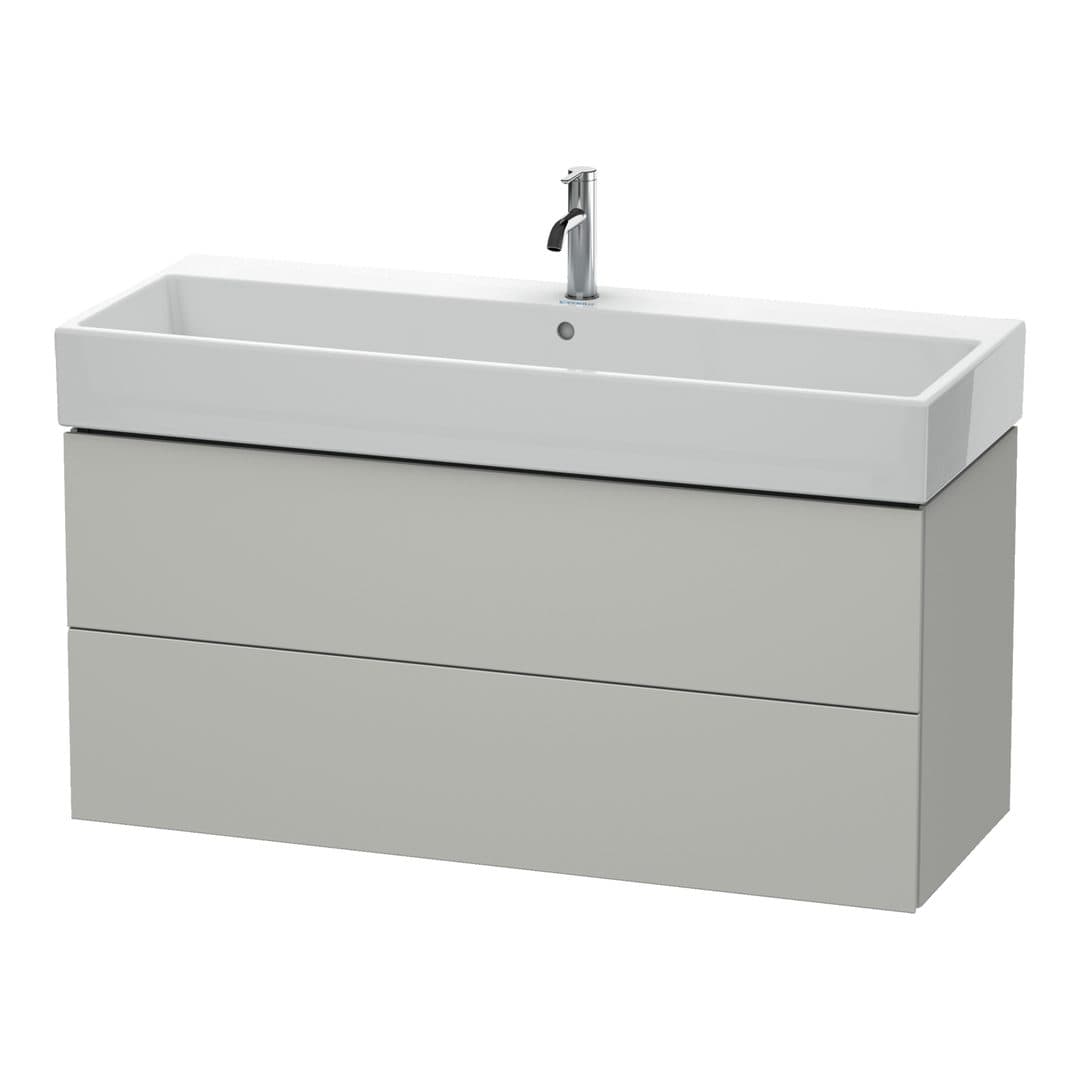 Duravit L-Cube – Έπιπλο Νιπτήρα – 1184 mm, 2 συρτάρια, νιπτήρας κέντρο – Concrete grey Matt, Decor (LC627900707)