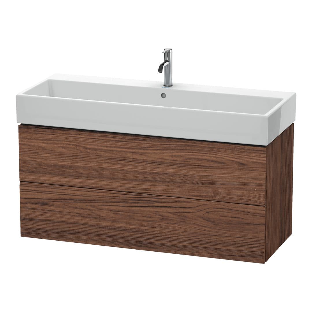 Duravit L-Cube – Έπιπλο Νιπτήρα – 1184 mm, 2 συρτάρια, νιπτήρας κέντρο – Walnut dark Matt, Decor (LC627902121)
