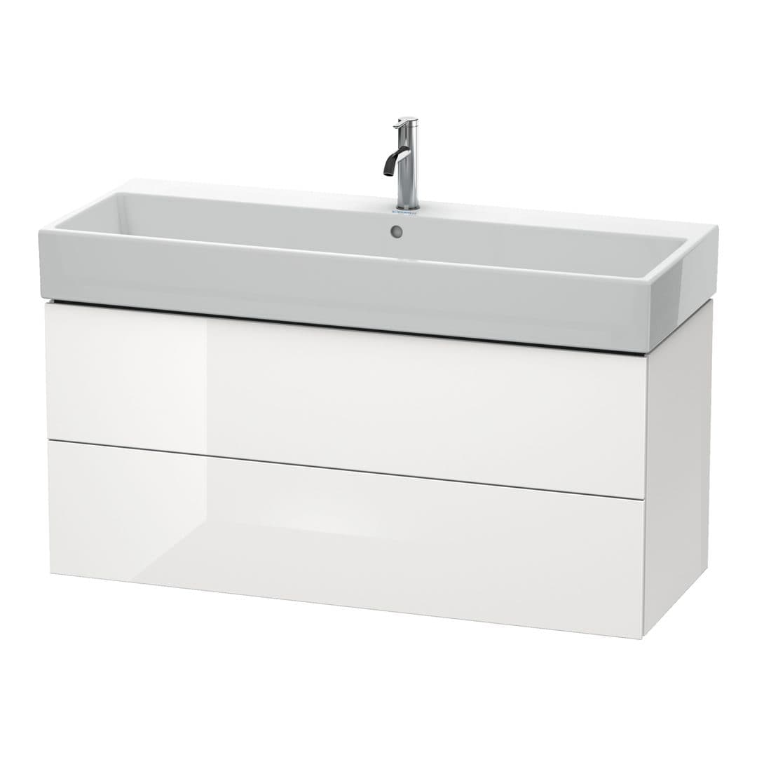 Duravit L-Cube – Έπιπλο Νιπτήρα – 1184 mm, 2 συρτάρια, νιπτήρας κέντρο – White High Gloss, Decor (LC627902222)