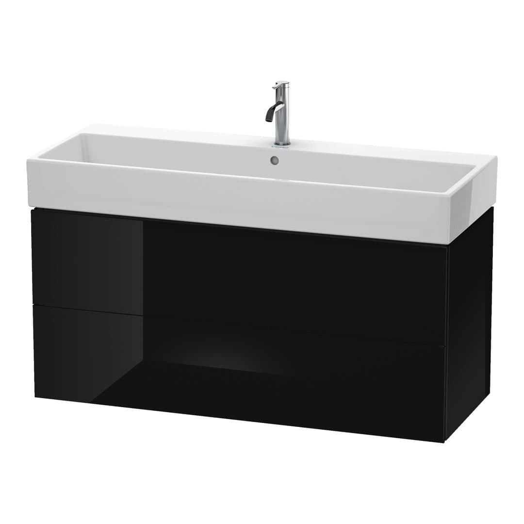 Duravit L-Cube – Έπιπλο Νιπτήρα – 1184 mm, 2 συρτάρια, νιπτήρας κέντρο – Black High Gloss, Lacquer (LC627904040)