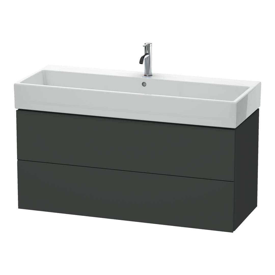 Duravit L-Cube – Έπιπλο Νιπτήρα – 1184 mm, 2 συρτάρια, νιπτήρας κέντρο – Graphite Matt, Decor (LC627904949)