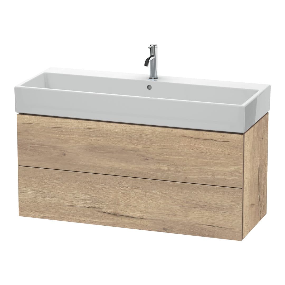 Duravit L-Cube – Έπιπλο Νιπτήρα – 1184 mm, 2 συρτάρια, νιπτήρας κέντρο – Marbled Oak Matt, Decor (LC627905555)