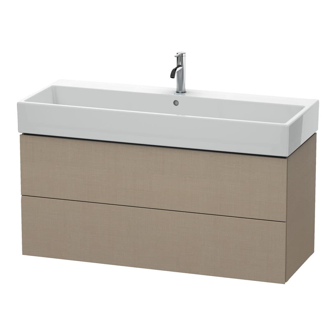Duravit L-Cube – Έπιπλο Νιπτήρα – 1184 mm, 2 συρτάρια, νιπτήρας κέντρο – Linen Matt, Decor (LC627907575)