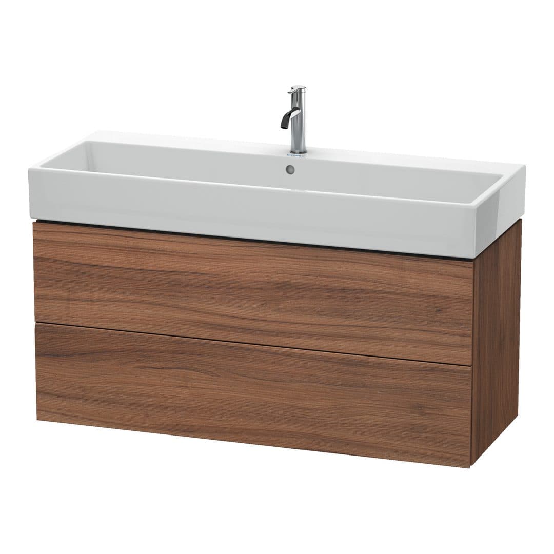 Duravit L-Cube – Έπιπλο Νιπτήρα – 1184 mm, 2 συρτάρια, νιπτήρας κέντρο – Walnut Matt, Decor (LC627907979)