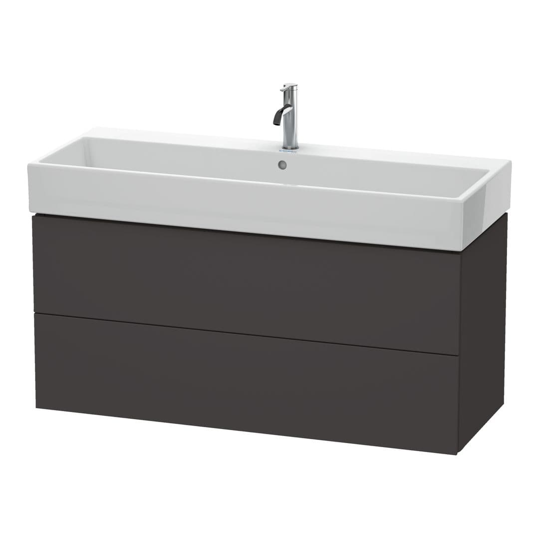 Duravit L-Cube – Έπιπλο Νιπτήρα – 1184 mm, 2 συρτάρια, νιπτήρας κέντρο – Graphite Super Matt, Decor (LC627908080)