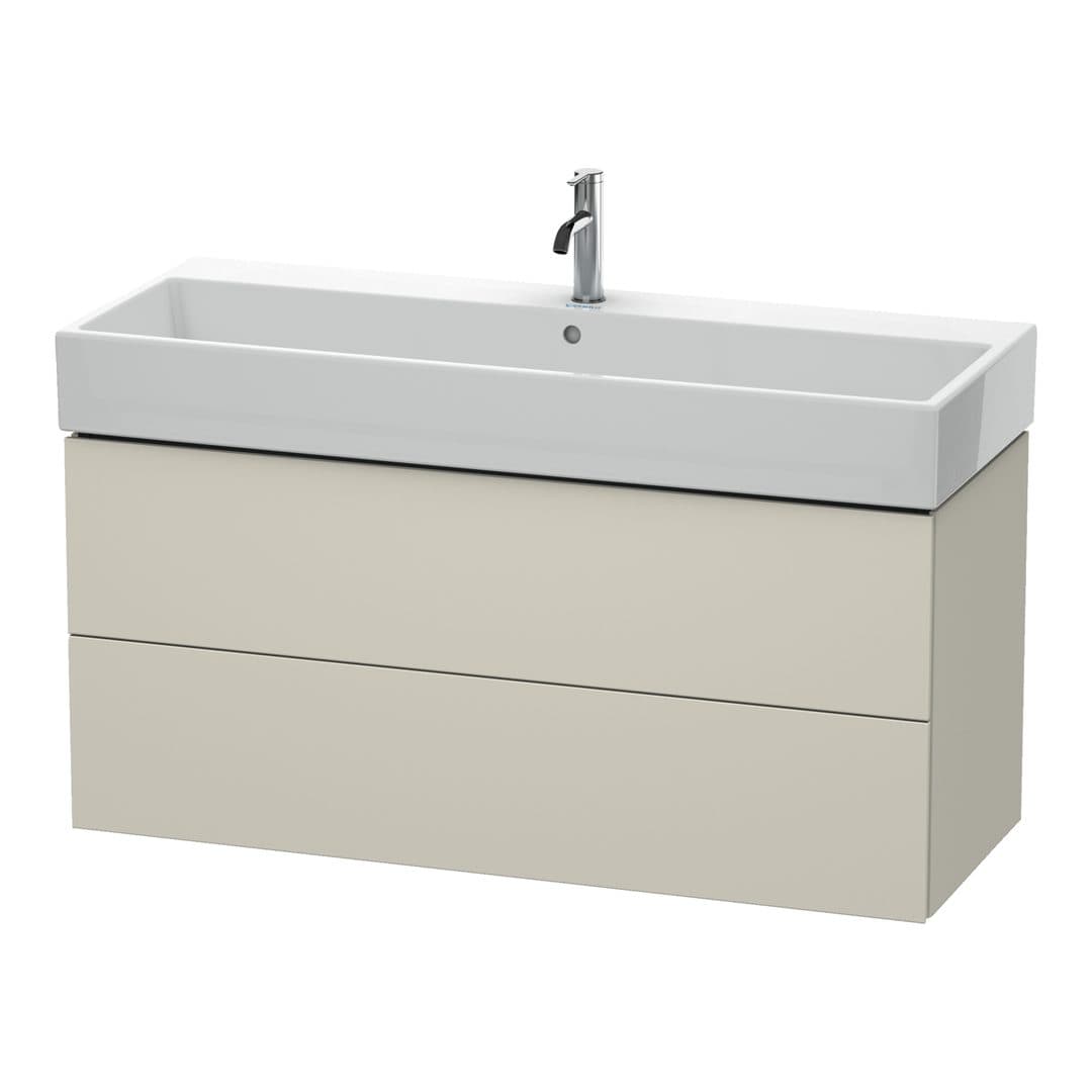 Duravit L-Cube – Έπιπλο Νιπτήρα – 1184 mm, 2 συρτάρια, νιπτήρας κέντρο – Taupe Super Matt, Decor (LC627908383)