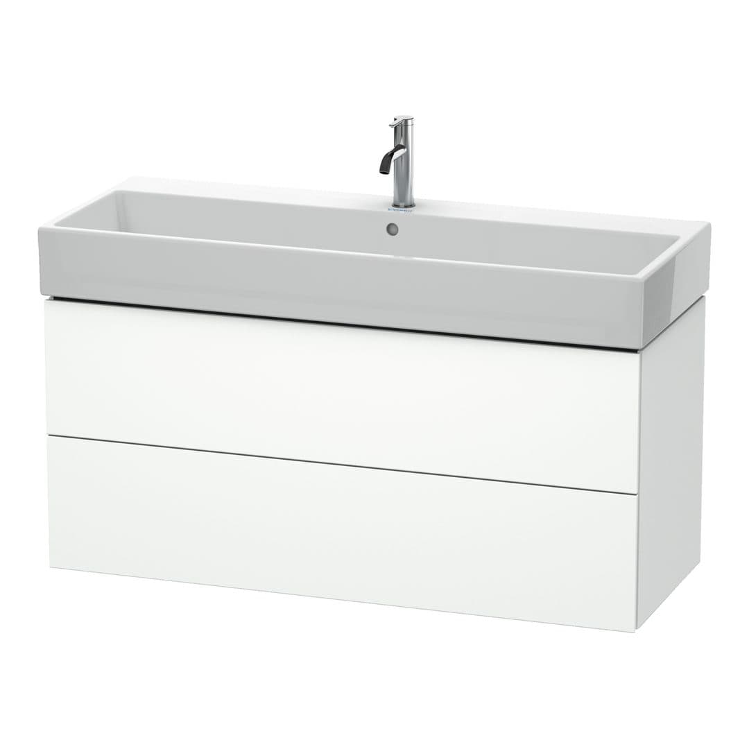 Duravit L-Cube – Έπιπλο Νιπτήρα – 1184 mm, 2 συρτάρια, νιπτήρας κέντρο – White Super Matt, Decor (LC627908484)