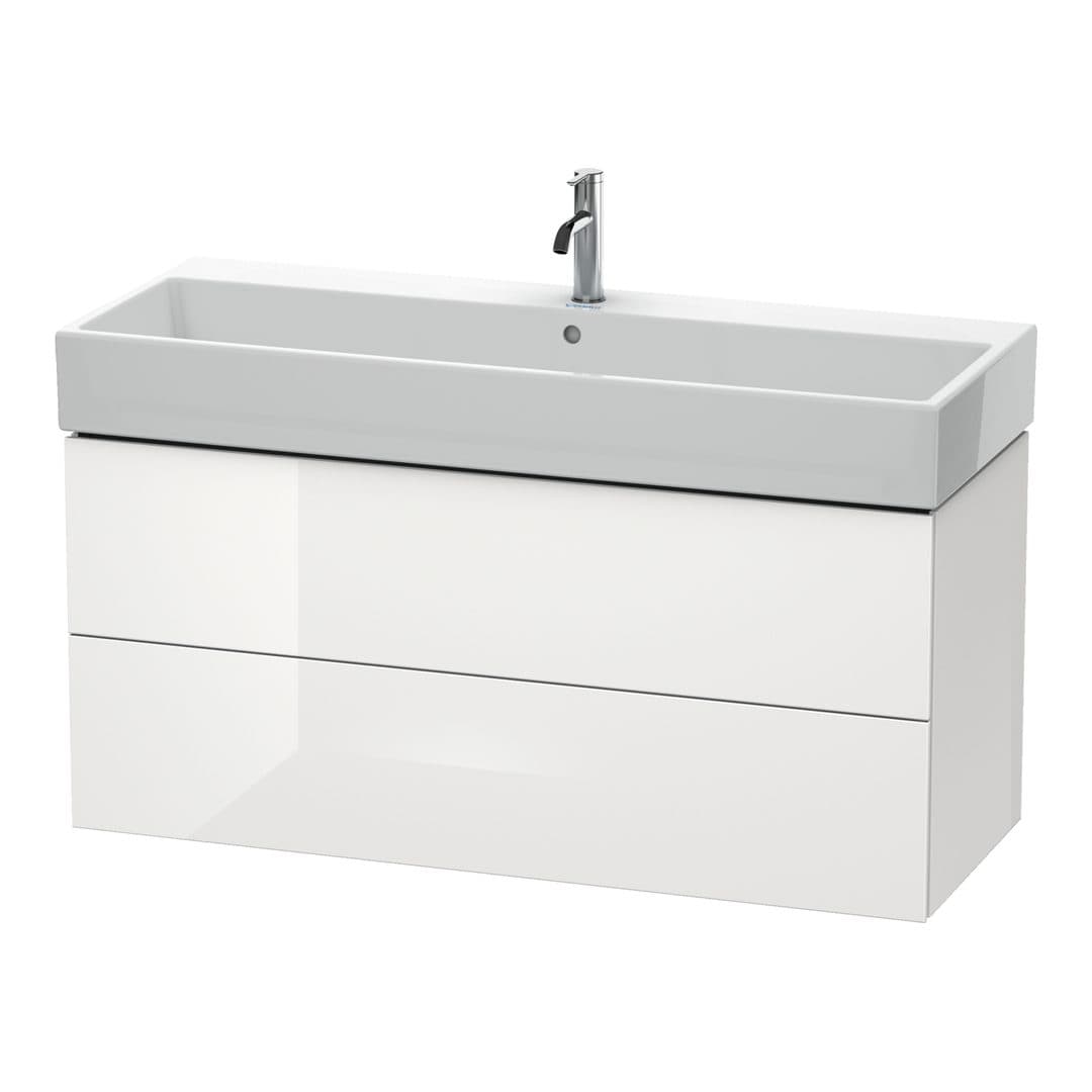 Duravit L-Cube – Έπιπλο Νιπτήρα – 1184 mm, 2 συρτάρια, νιπτήρας κέντρο – White High Gloss, Lacquer (LC627908585)