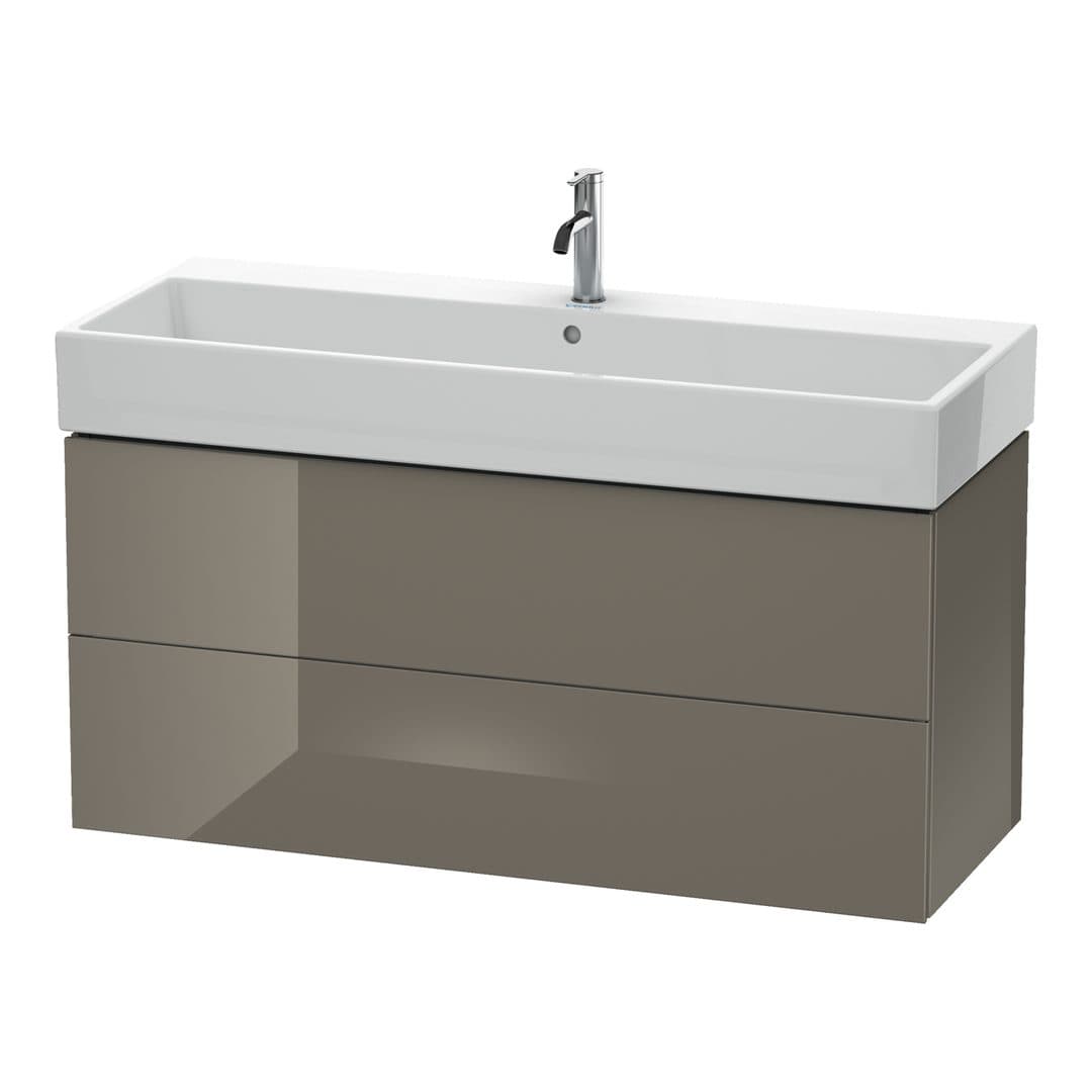 Duravit L-Cube – Έπιπλο Νιπτήρα – 1184 mm, 2 συρτάρια, νιπτήρας κέντρο – Flannel Grey High Gloss, Lacquer (LC627908989)